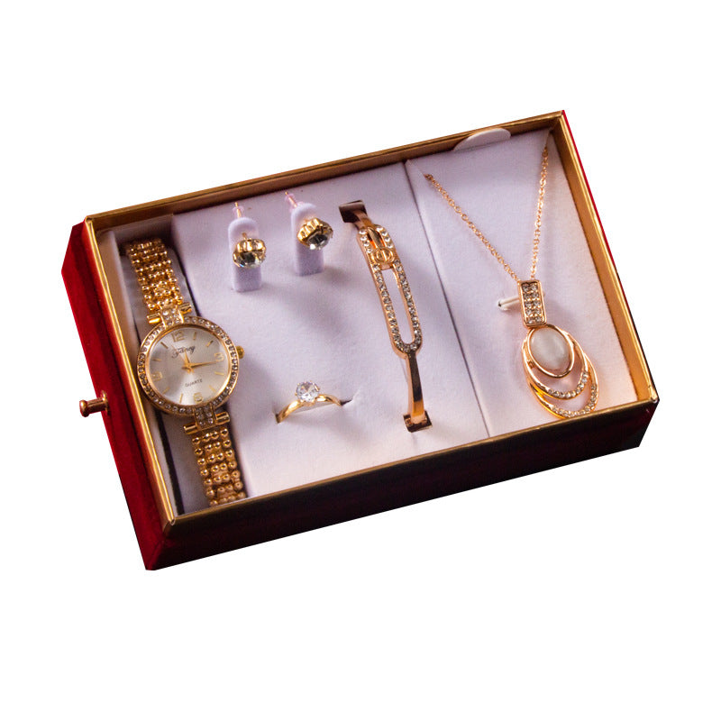 Coffret cadeau  avec montre, bracelet, collier et boucles d'oreilles