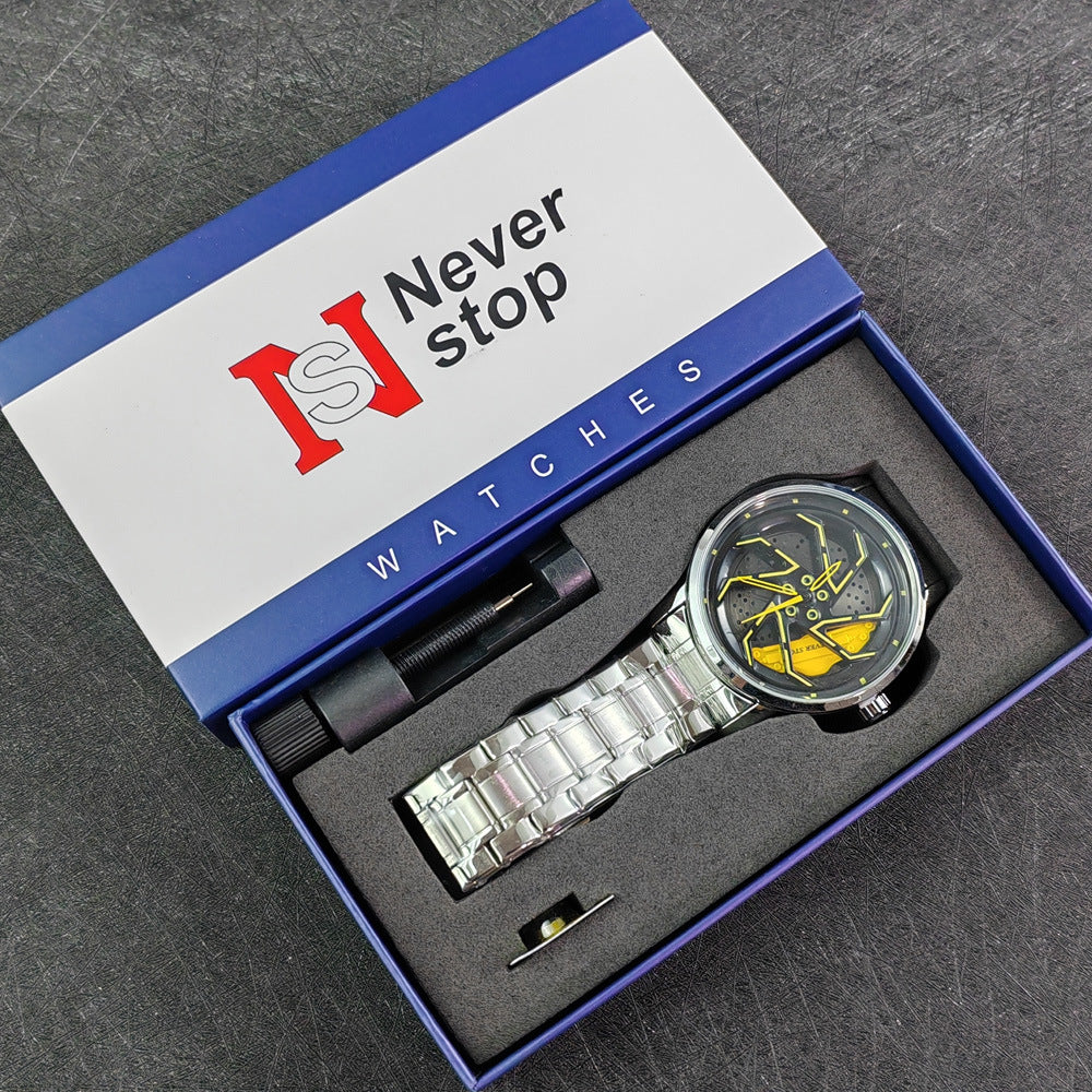 Montre homme à quartz élégante et moderne avec bracelet en acier