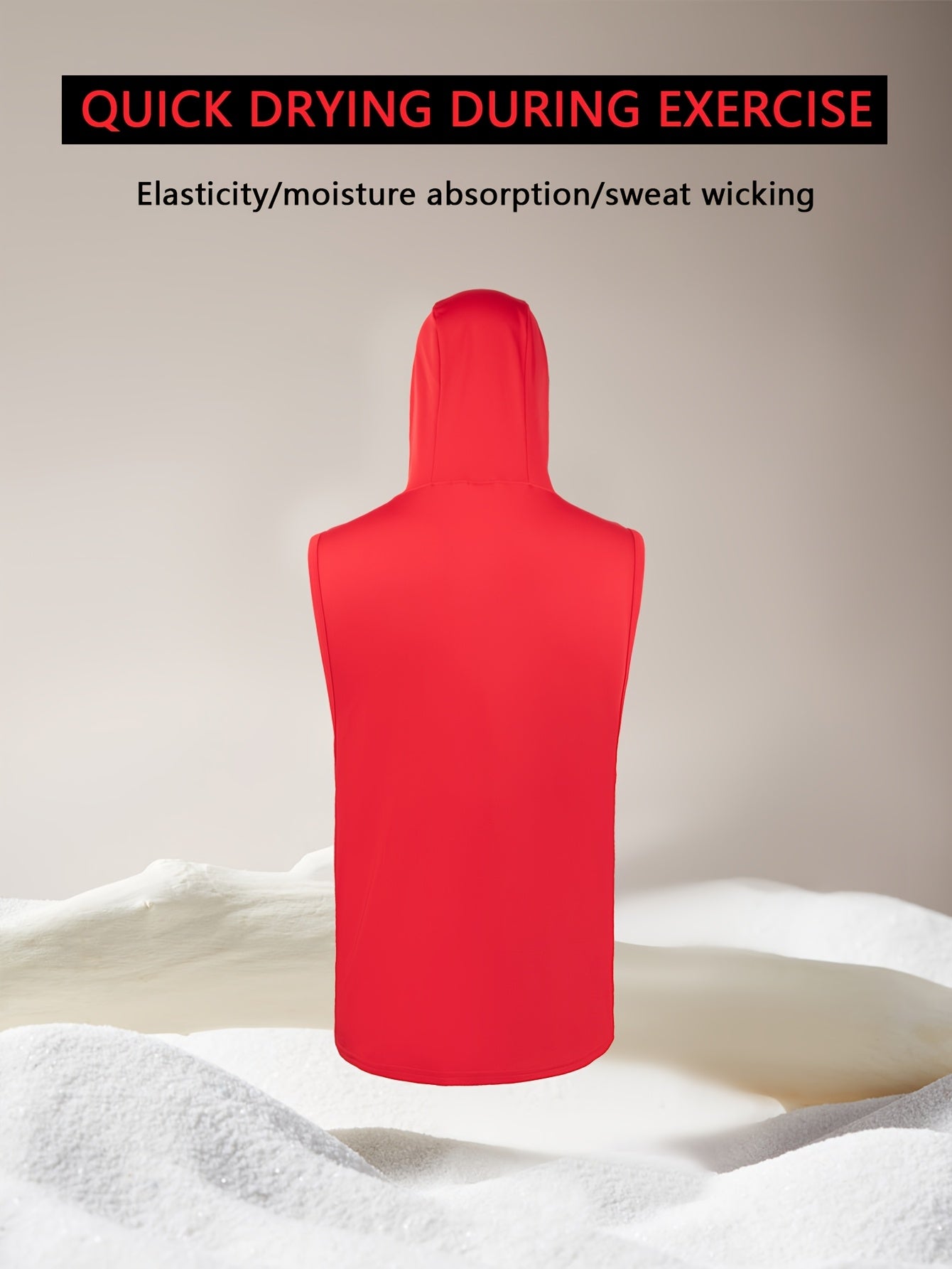 Débardeur d'entraînement à capuche haute élasticité et séchage rapide