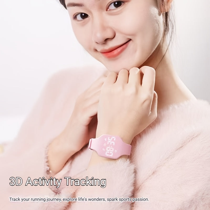 Montre FASSUN silencieuse à vibration avec réveil, compteur de pas, suivi des calories, moniteur de distance et minuteur - Recharge magnétique