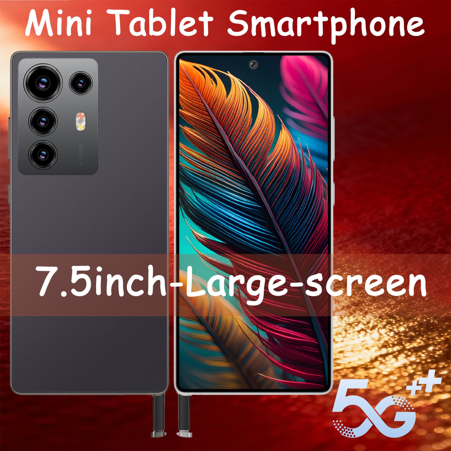 Mini tablette Android 7,5 pouces déverrouillée, 8 Go + 256 Go de stockage