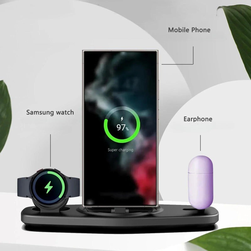 Station de charge pliable et portable pour téléphones mobiles, compatible avec tous les appareils USB-C