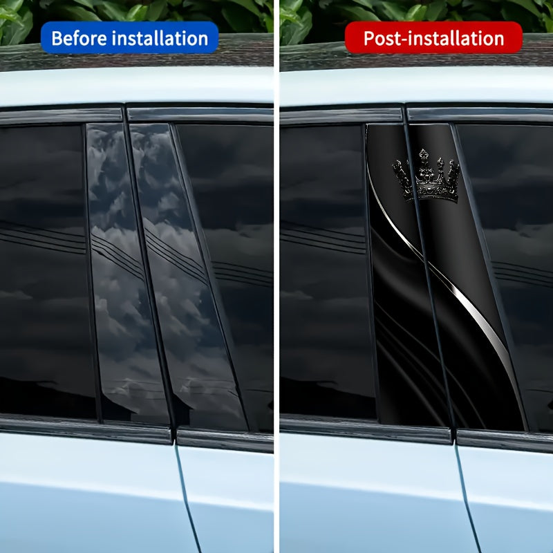 Lot de 2 autocollants de voiture motif couronne : autocollants imperméables