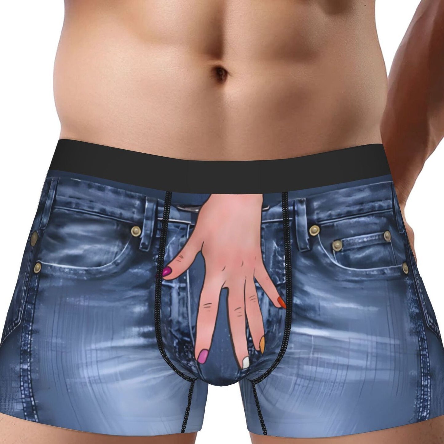 Boxer bleu humoristique BIIHUDU pour homme