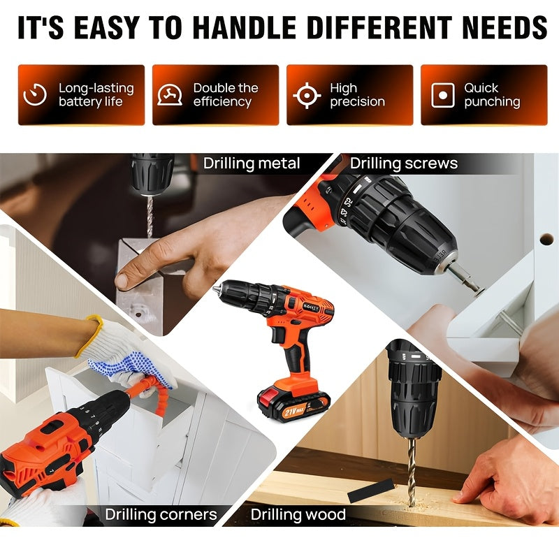 Perceuse-visseuse sans fil 21 V et perceuse combinée - Perceuse électrique robuste