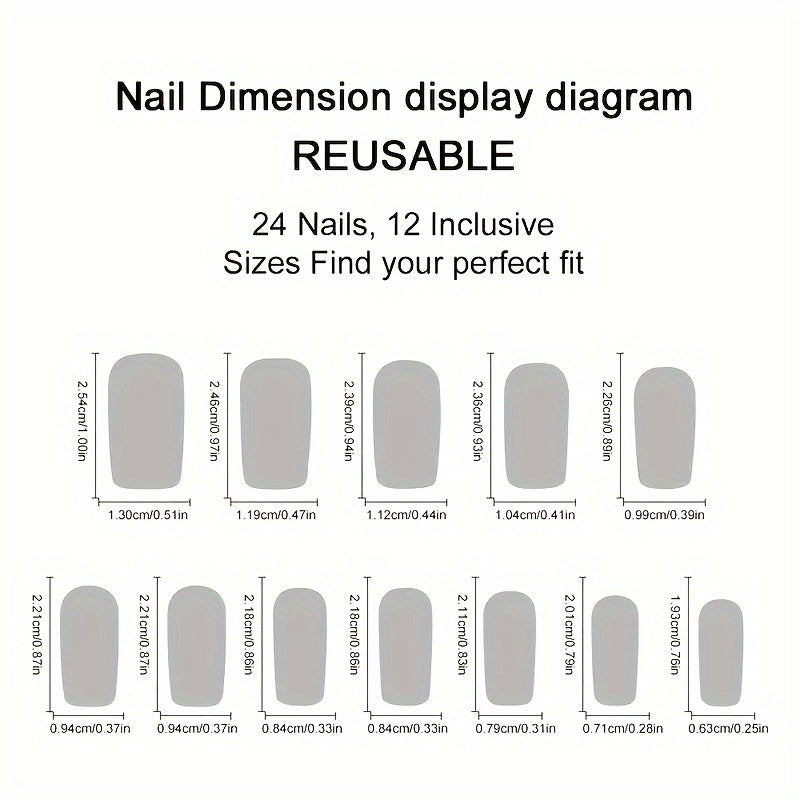 Kit de 24 faux ongles à coller