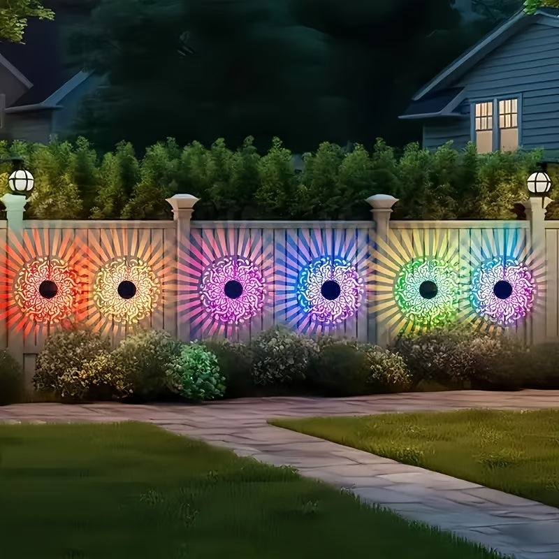 Lot de 2 appliques solaires murales d'extérieur avec changement de couleur RGB