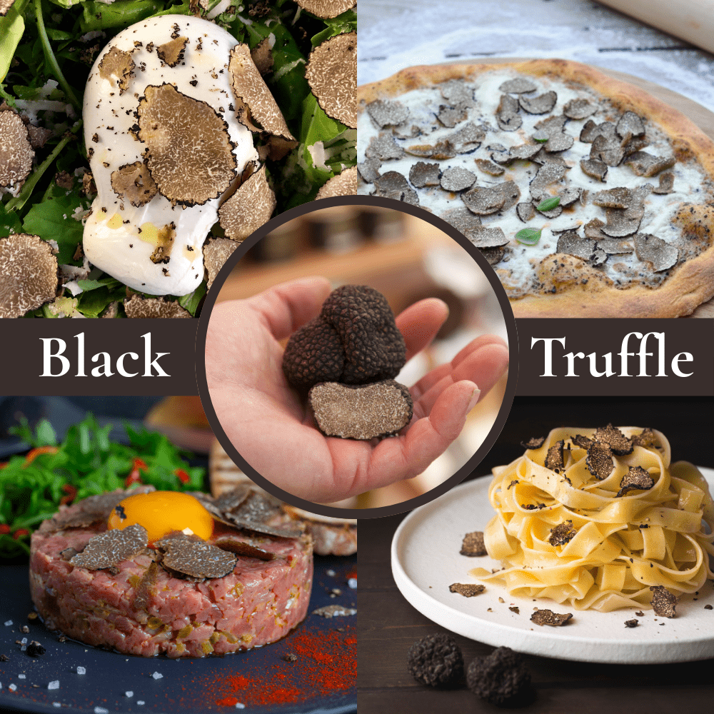 Tranches de Truffes Noires d'Hiver Déshydratées ◈ 50 grammes ◈ Truffe 100% Naturelle ◈ Qualité Premium ◈ Sans additifs ou conservateurs ◈ Séchage à Air Basse Température = Saveurs Préservées & Longue Conservation ◈ Réhydratation Rapide : Moins de 10 Minutes