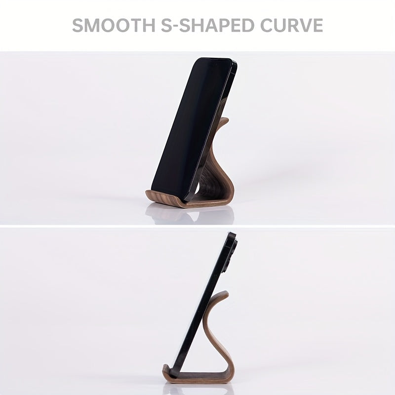 Support de bureau portable en bois pour téléphone portable