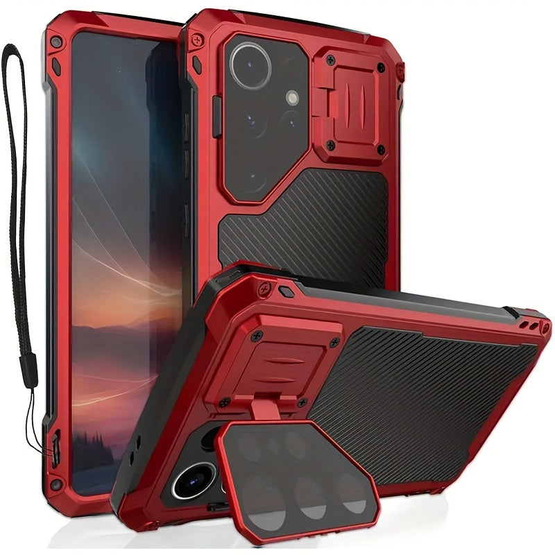 Phone case: for  S24 S23 Ultra armor metal magnetic phone case heavy duty shockproof aluminum cover screen protector