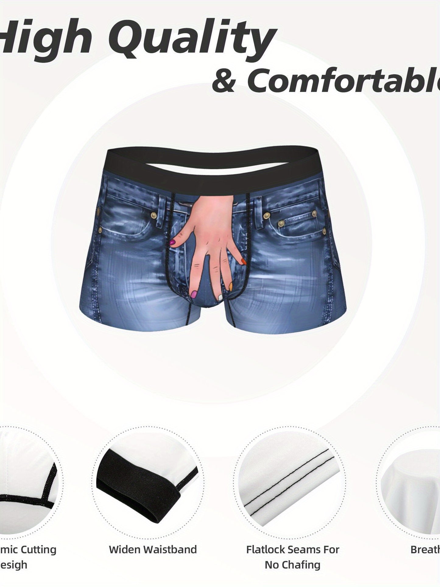 Boxer bleu humoristique BIIHUDU pour homme