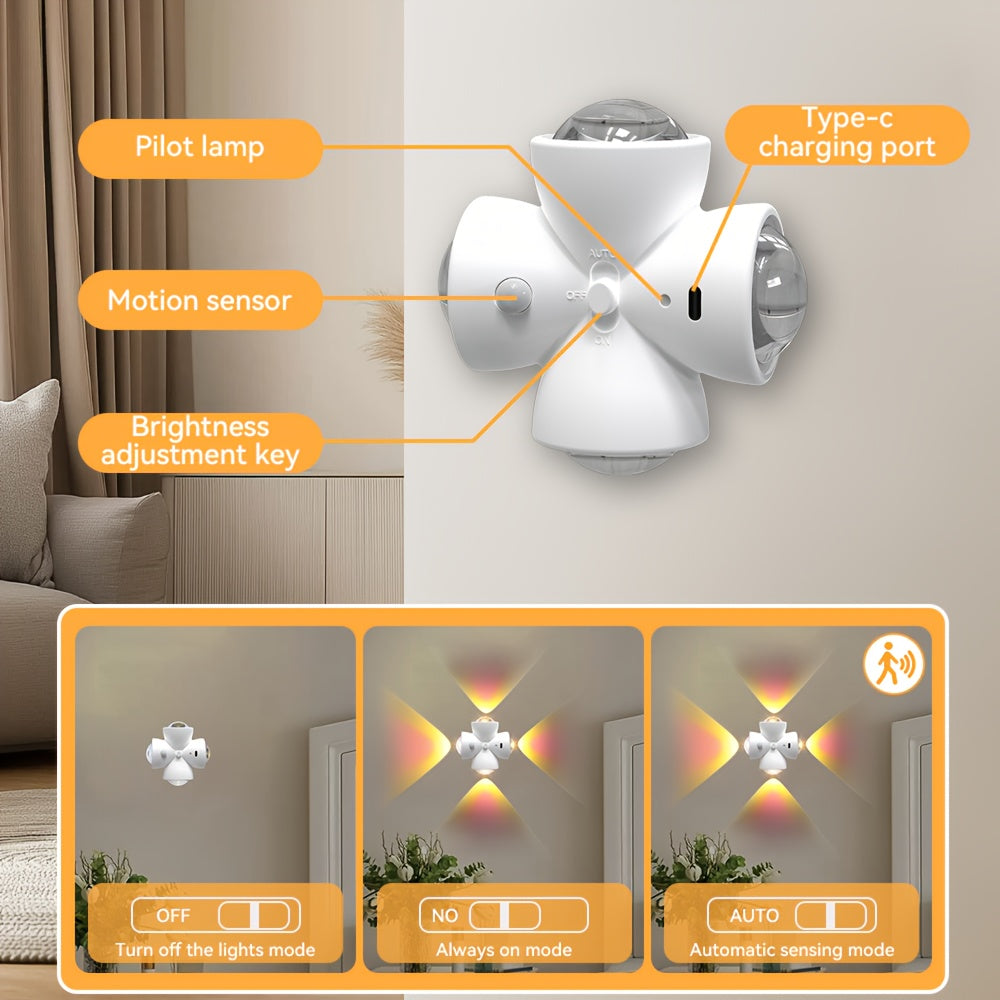 Veilleuses LED intelligentes à détecteur de mouvement USB