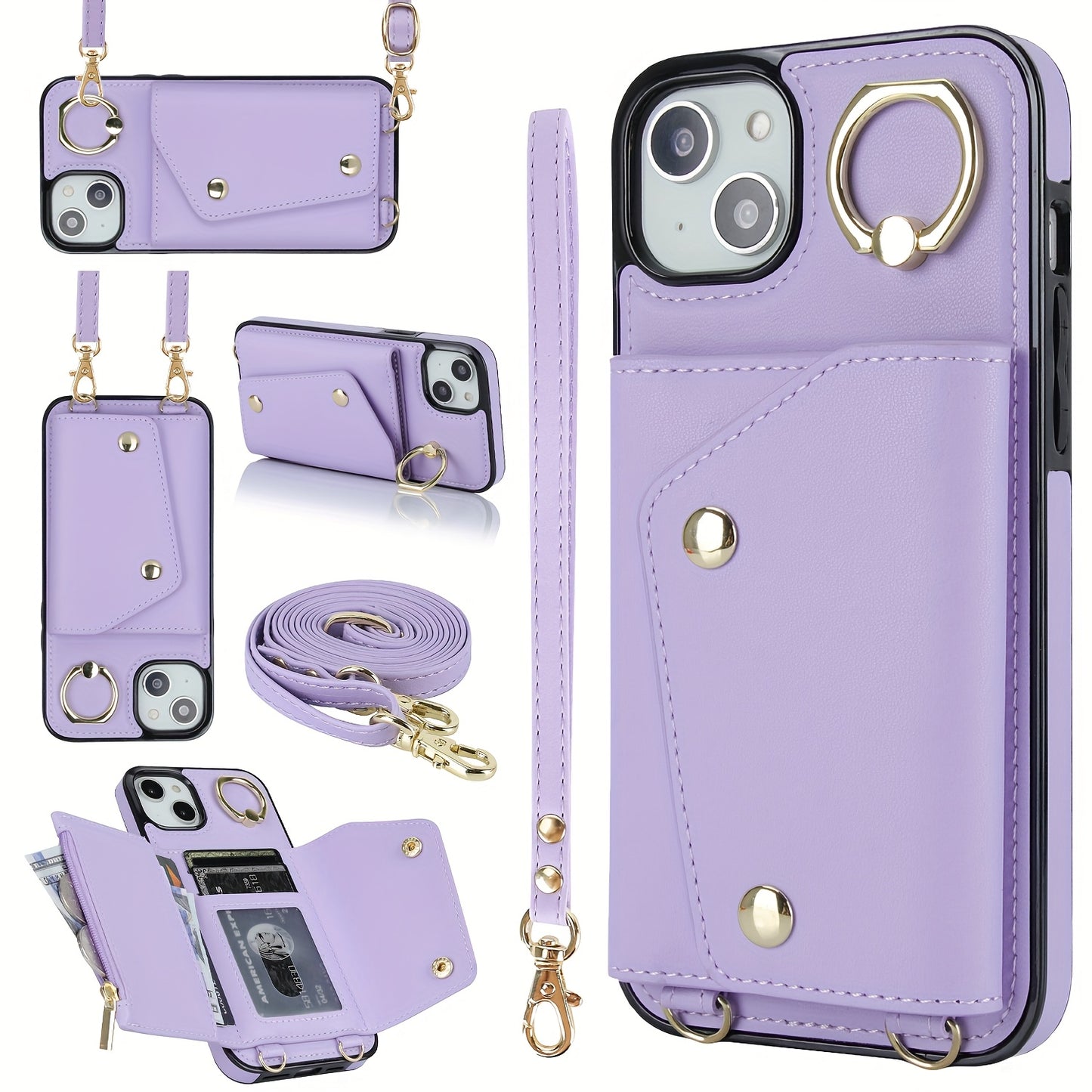 Etui portefeuille bandoulière pour femme est compatible avec les iPhone