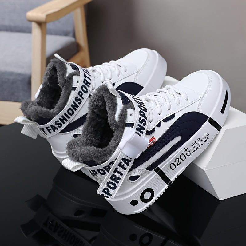 Baskets montantes pour homme en similicuir - Chaussures de sport