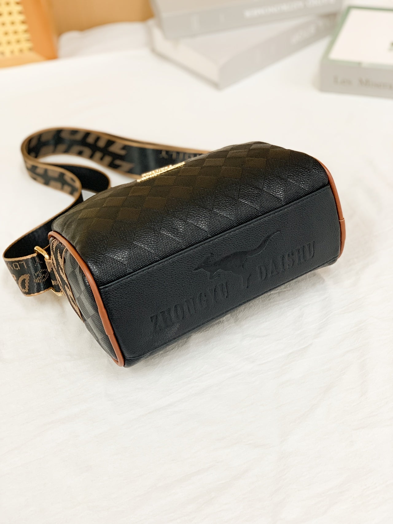 Sac bandoulière Boston tendance, sac à bandoulière multi-compartiments