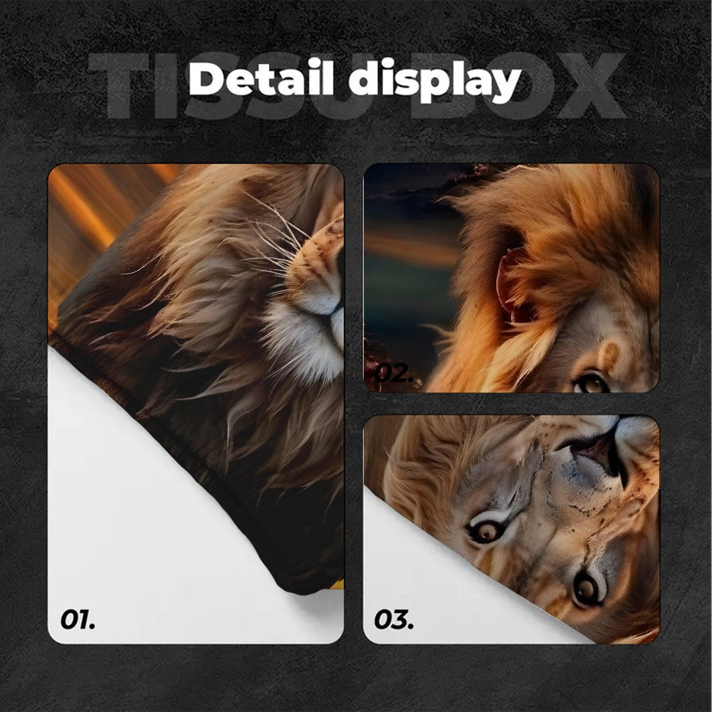 Ensemble de 2 housses d'appuie-tête de voiture à motif lion, élastiques