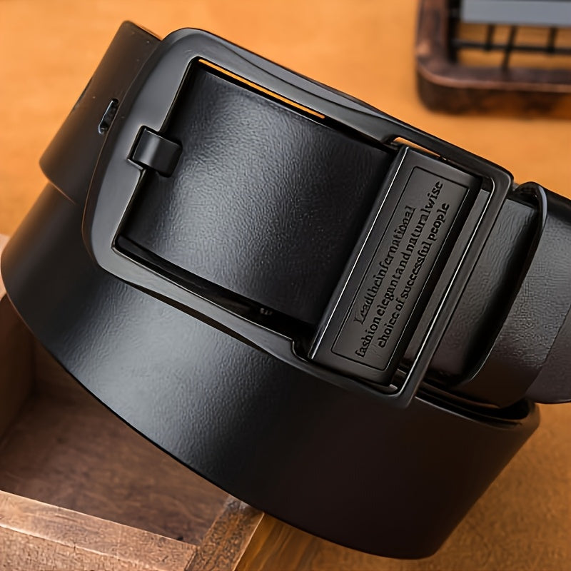 Ceinture pour homme, boucle noire - Conception réversible vintage ajustable, style classique durable, convient aux occasions professionnelles et décontractées, ceinture business casual | Conception de ceinture classique | Ceinture durable