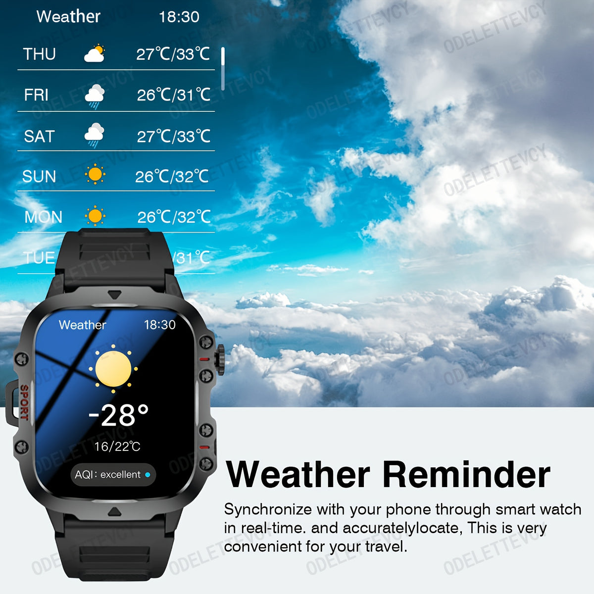 Montre intelligente silicone pour hommes et femmes, cadeau Saint-Valentin, appels sans fil SMS modes sport multiples contrôle caméra à distance tracker fitness compatible iPhone Android rechargeable USB