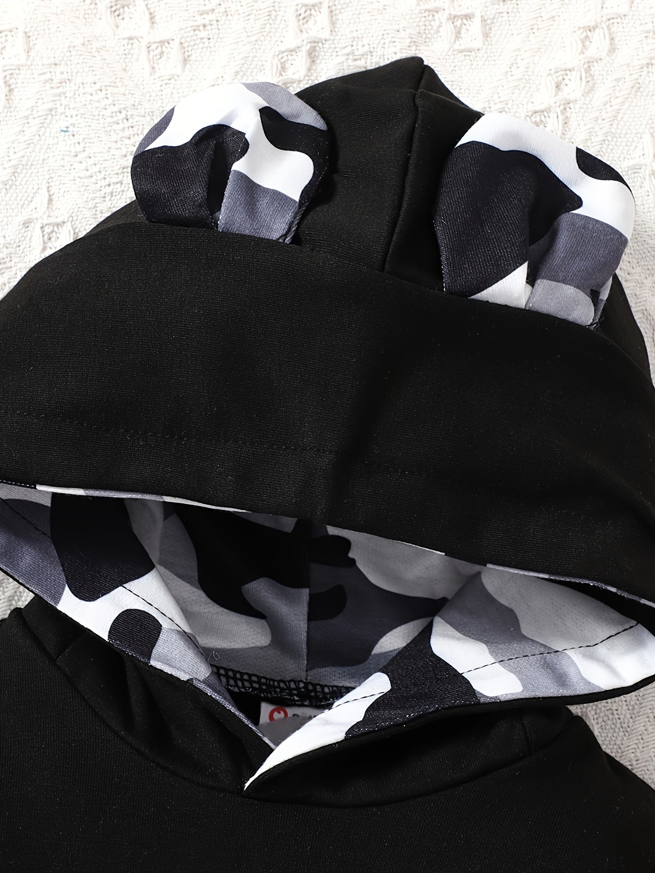 Infant's "Mama's Boy" Print Hooded Bodysuit, Comfy Long Sleeve Onesie, Baby Boy's Clothing - Topdecheztop.fr
