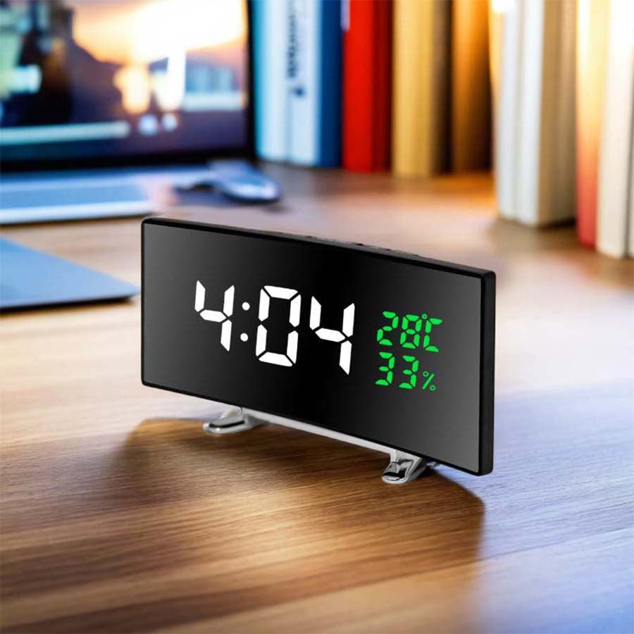 Réveil multifonction LED 6,6 pouces avec grand écran