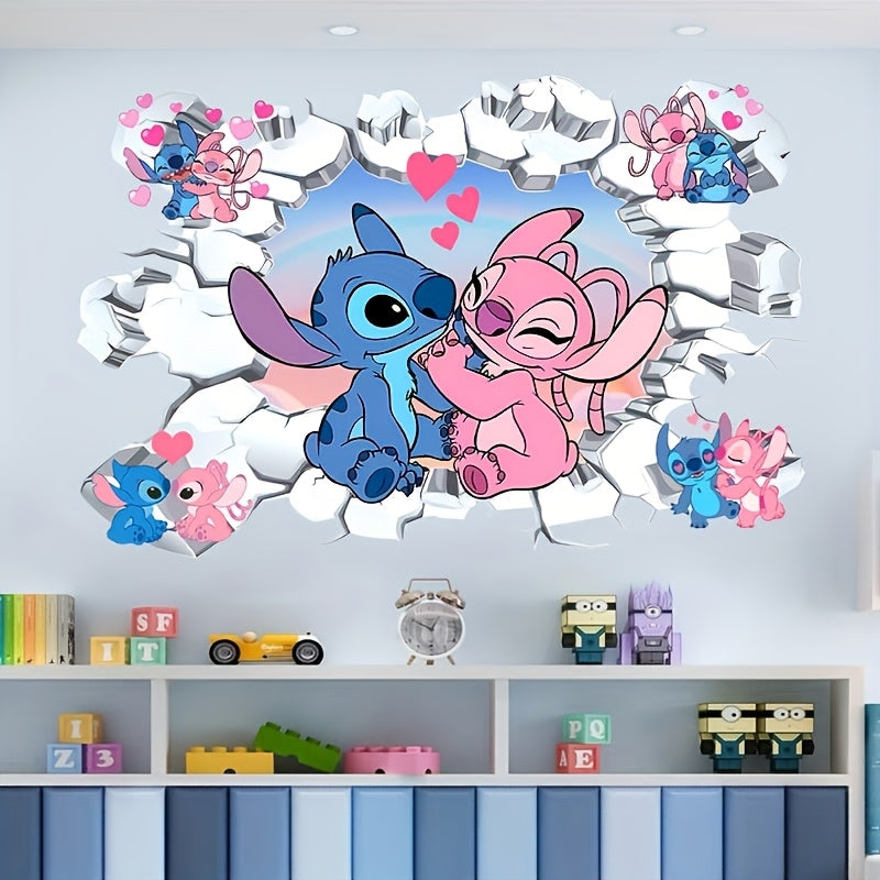 Disney Stitch Waterproof Wall Stickers for Bedroom And Living Room Decoration, Suitable for Ages 18 And Up, Perfect for Christmas, Halloween, Back-To-School Season, Graduation Season, New Year Gifts, And Birthday Presents. - Topdecheztop.fr