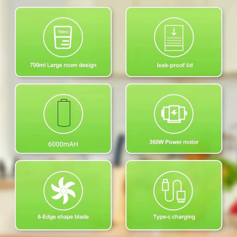 Mixeur multifonction rechargeable USB 700 ml