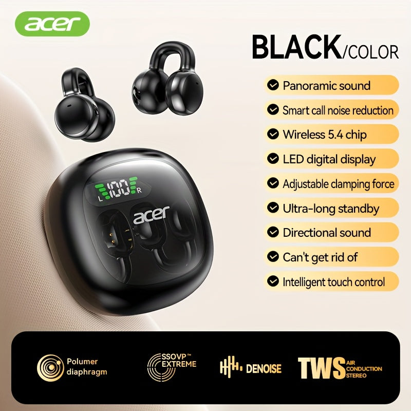 Casque sans fil Acer OHR537 : son haute fidélité, véritablement sans fil, stéréo