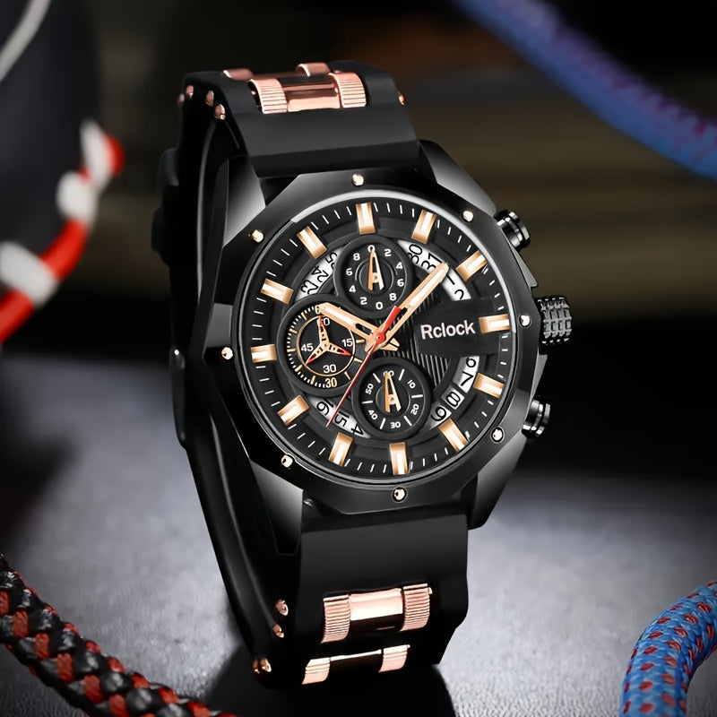 Montre d'affaires tendance pour homme avec bracelet en  et fonction calendrier, adaptée à un port quotidien. Un cadeau idéal pour la famille et les amis pour la fête des Pères, la Saint-Valentin, Noël, et