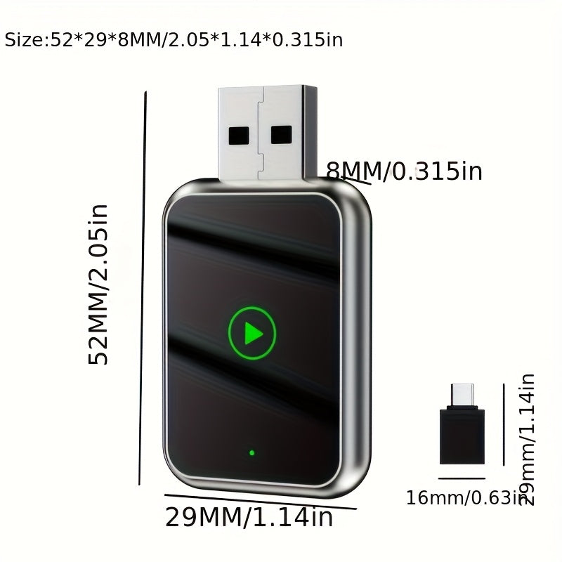 Adaptateur CarPlay sans fil 2 en 1, interface USB - Topdecheztop.fr