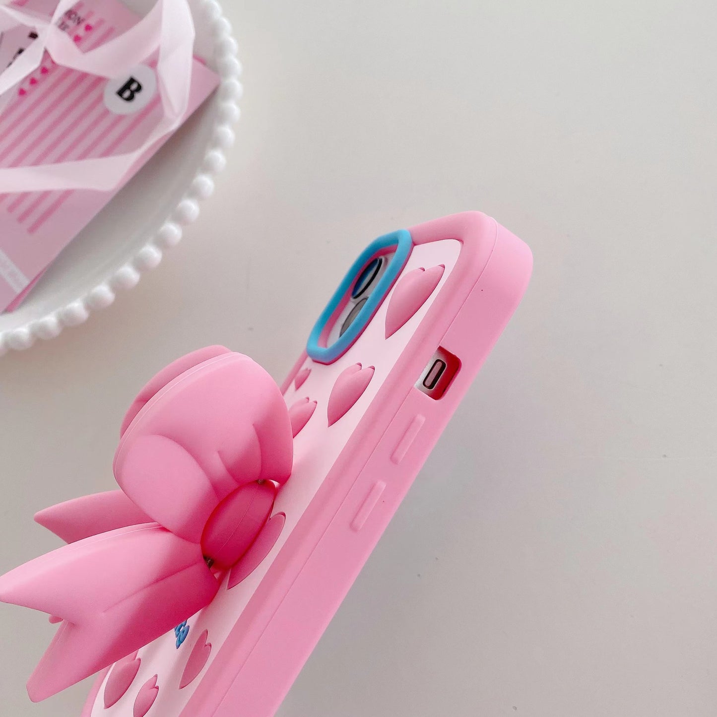 Coque de téléphone - 1 coque pleine écran avec support et motif cœur, compatible avec iPhone