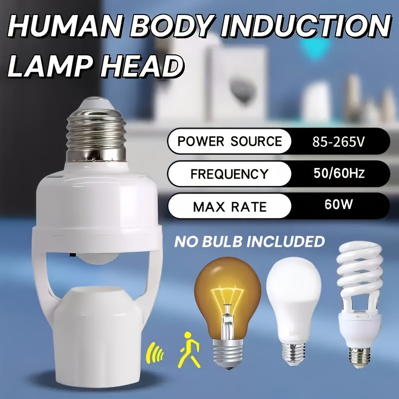 Douille à détecteur de mouvement avec adaptateur E27 - Interrupteur à capteur infrarouge, marche/arrêt automatique
