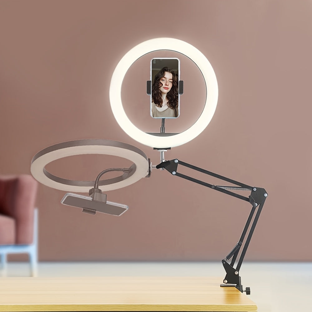 Anneau lumineux intelligent LED avec support pour téléphone et éclairage