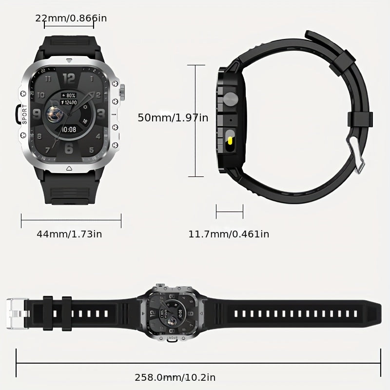 Montre connectée pour homme, grand écran tactile de 5,1 cm