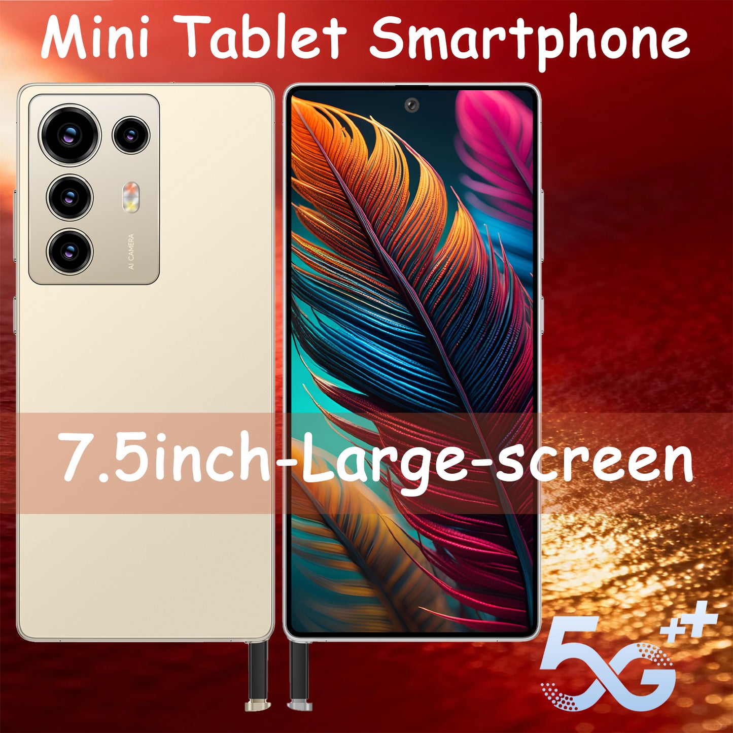 Mini tablette Android 7,5 pouces déverrouillée, 8 Go + 256 Go de stockage