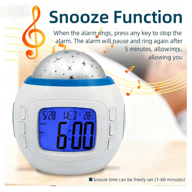 Réveil projecteur de ciel étoilé transformant votre espace en dôme céleste captivant