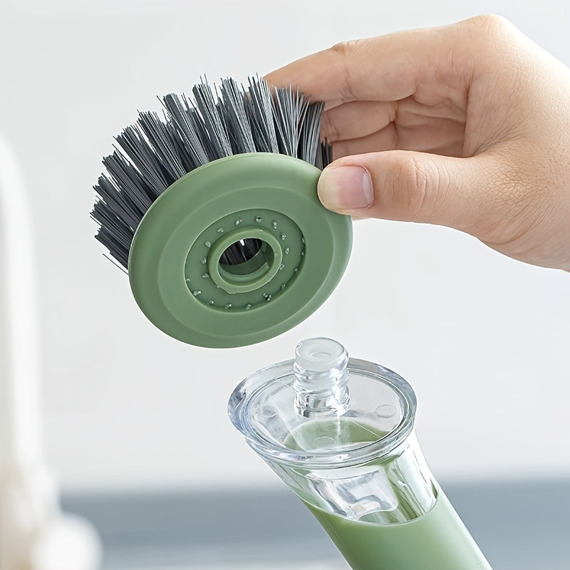 Brosse à vaisselle ergonomique dotée d'un distributeur de savon intégré pour un nettoyage sans effort