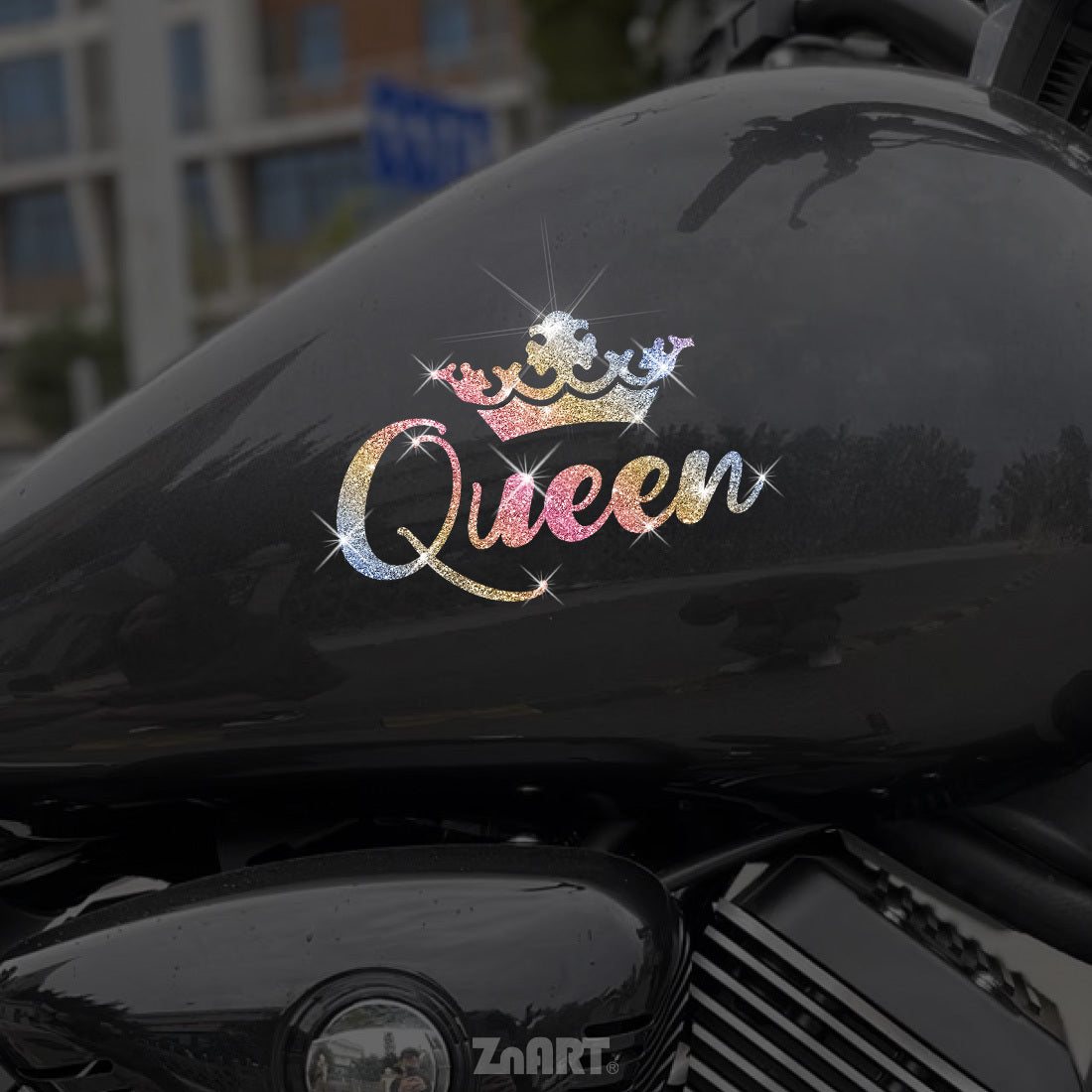 Un autocollant en vinyle scintillant