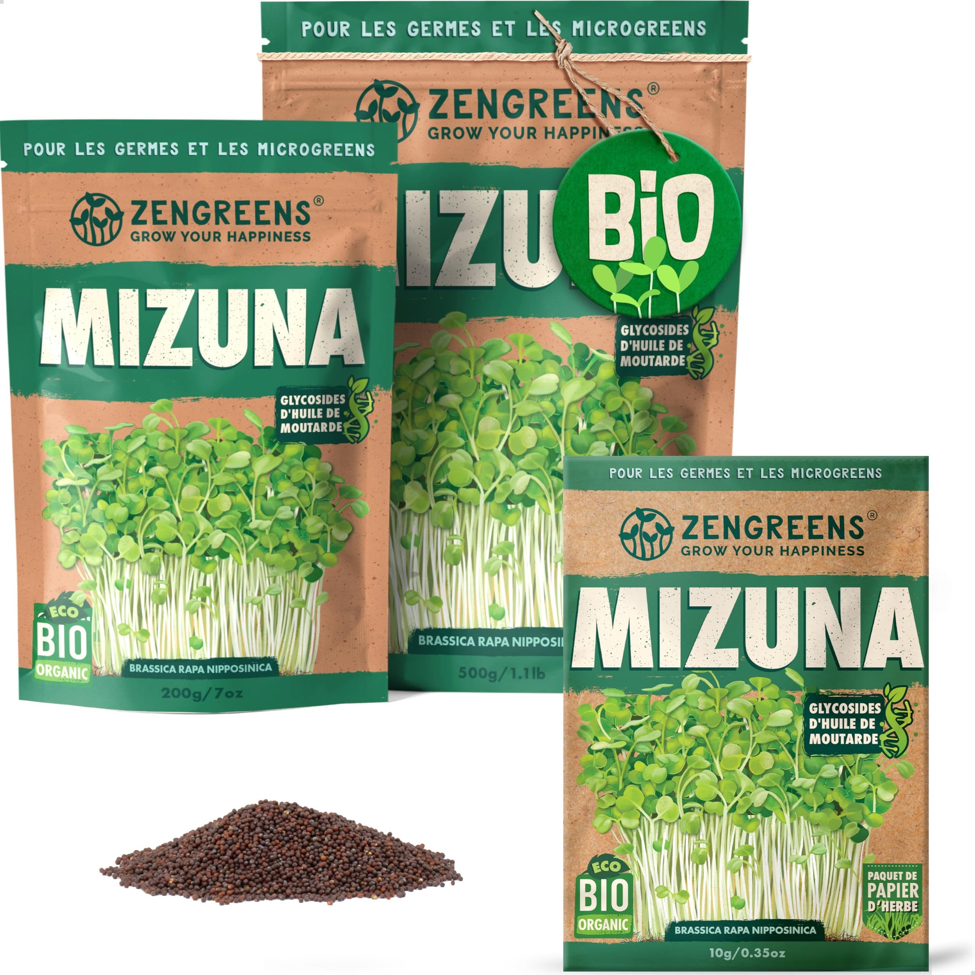 Graines de colza bio - Choisissez entre 10g, 200g et 500g - Graines de colza avec un taux de germination supérieur à 97% - Microgreens