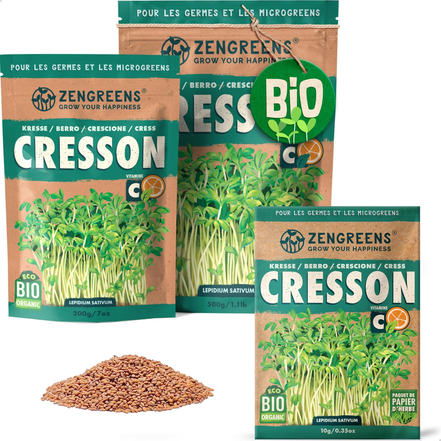 Graines de colza bio - Choisissez entre 10g, 200g et 500g - Graines de colza avec un taux de germination supérieur à 97% - Microgreens