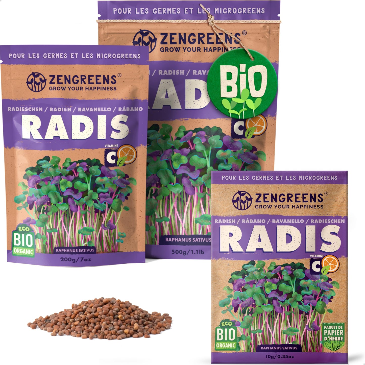 Graines de colza bio - Choisissez entre 10g, 200g et 500g - Graines de colza avec un taux de germination supérieur à 97% - Microgreens