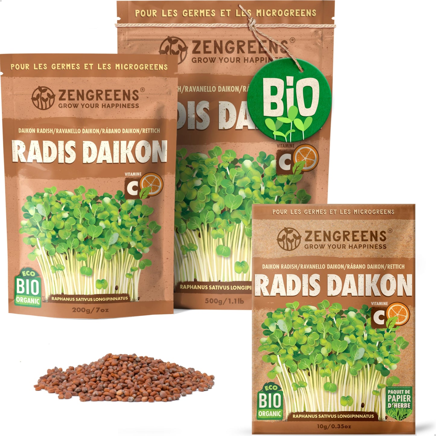 Graines de colza bio - Choisissez entre 10g, 200g et 500g - Graines de colza avec un taux de germination supérieur à 97% - Microgreens