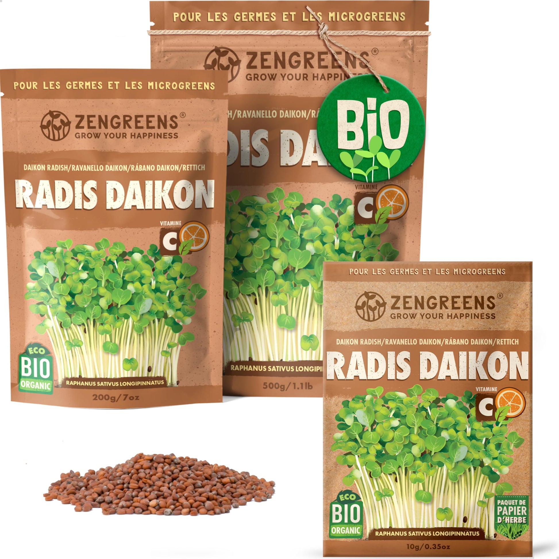 Graines de colza bio - Choisissez entre 10g, 200g et 500g - Graines de colza avec un taux de germination supérieur à 97% - Microgreens