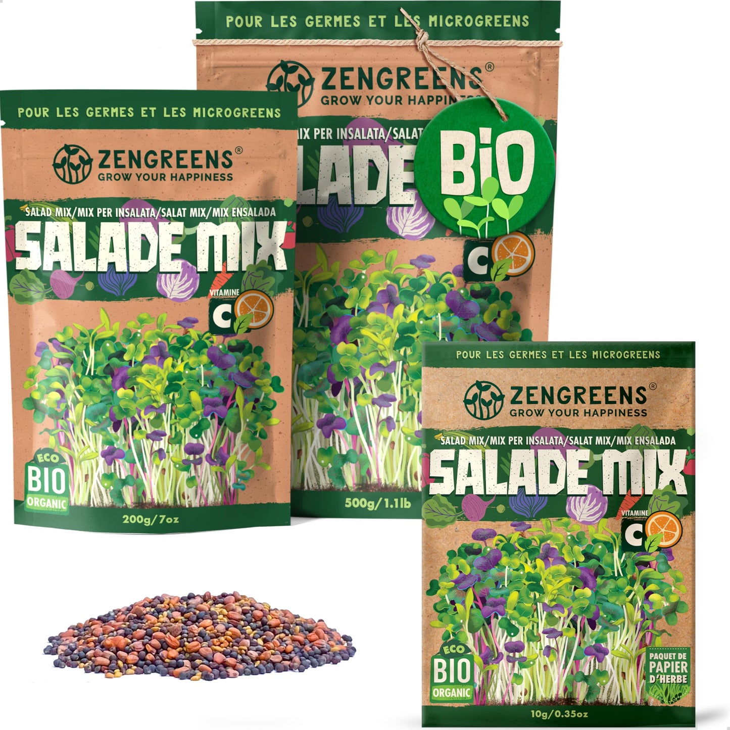 Graines de colza bio - Choisissez entre 10g, 200g et 500g - Graines de colza avec un taux de germination supérieur à 97% - Microgreens