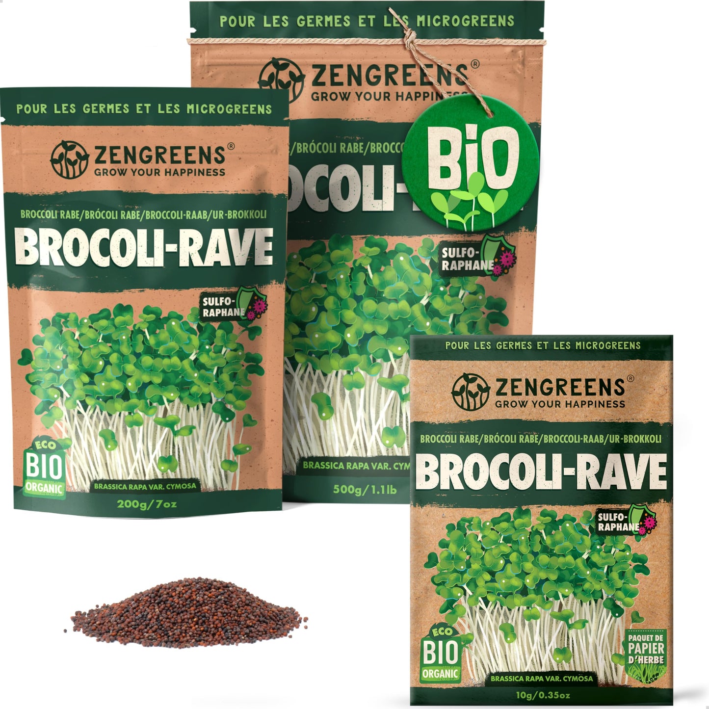 Graines de colza bio - Choisissez entre 10g, 200g et 500g - Graines de colza avec un taux de germination supérieur à 97% - Microgreens