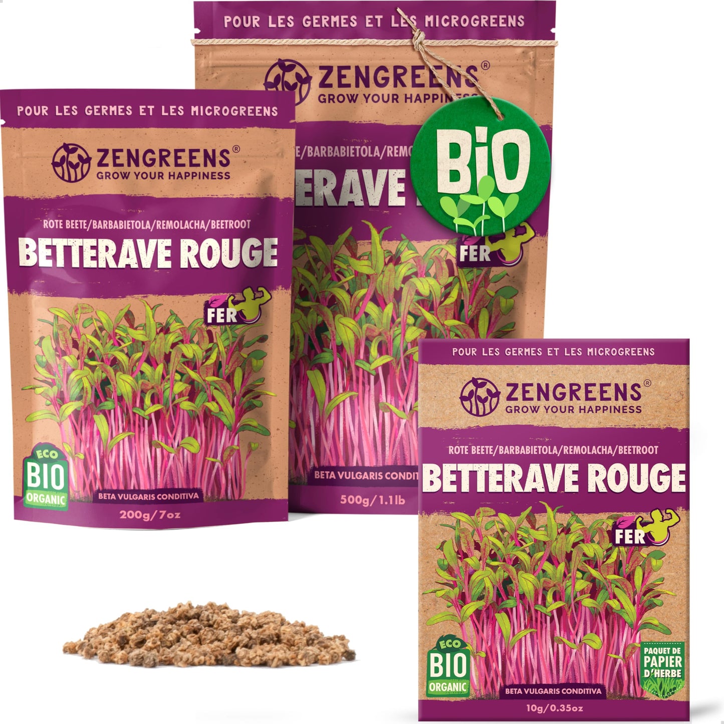 Graines de colza bio - Choisissez entre 10g, 200g et 500g - Graines de colza avec un taux de germination supérieur à 97% - Microgreens