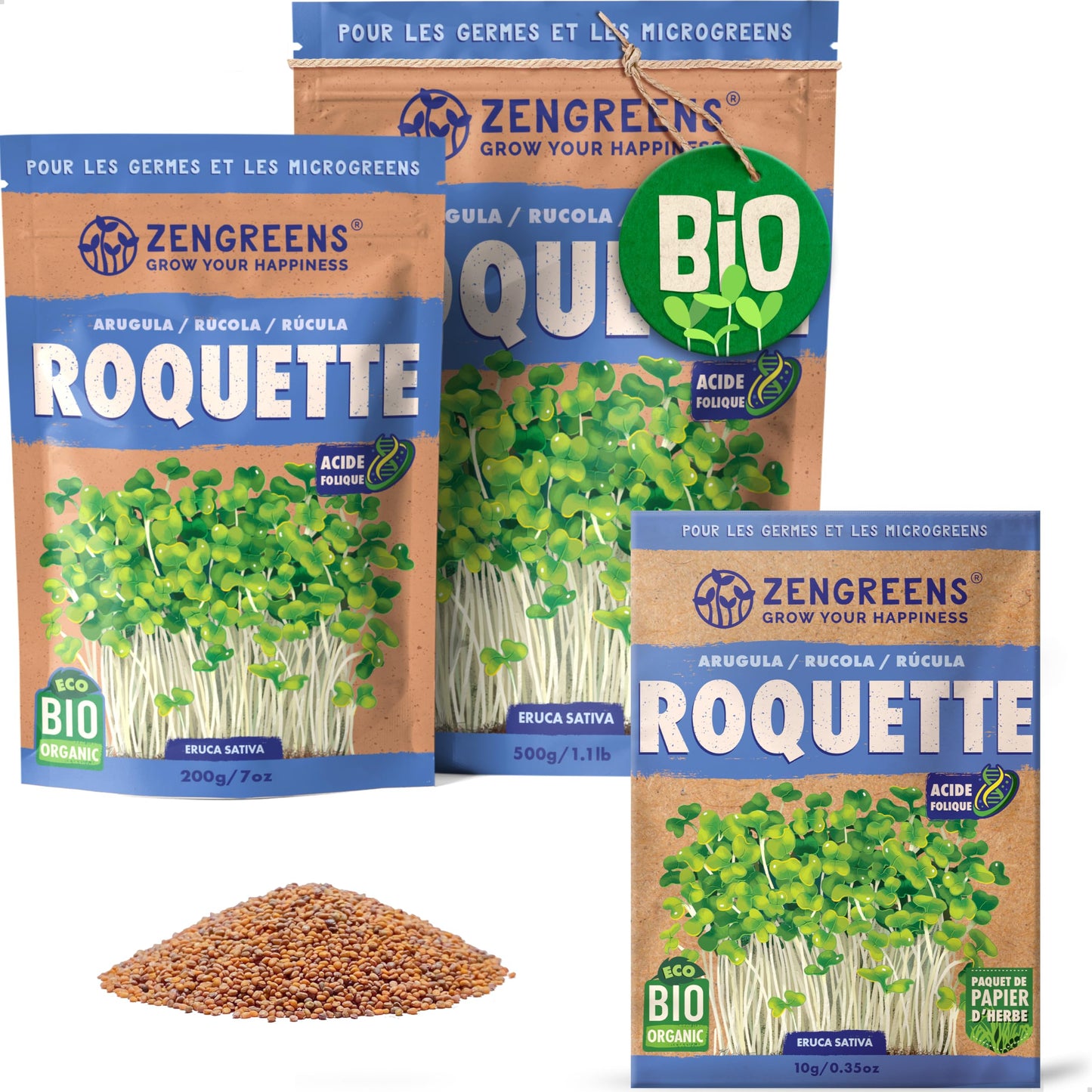 Graines de colza bio - Choisissez entre 10g, 200g et 500g - Graines de colza avec un taux de germination supérieur à 97% - Microgreens