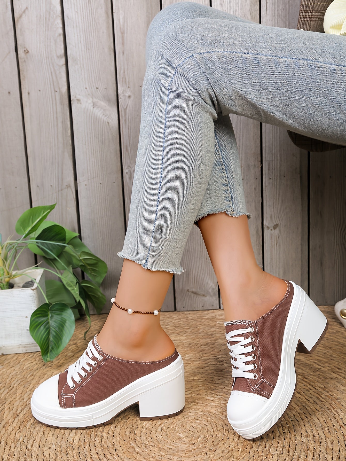 Mules confortables à lacets pour l'extérieur