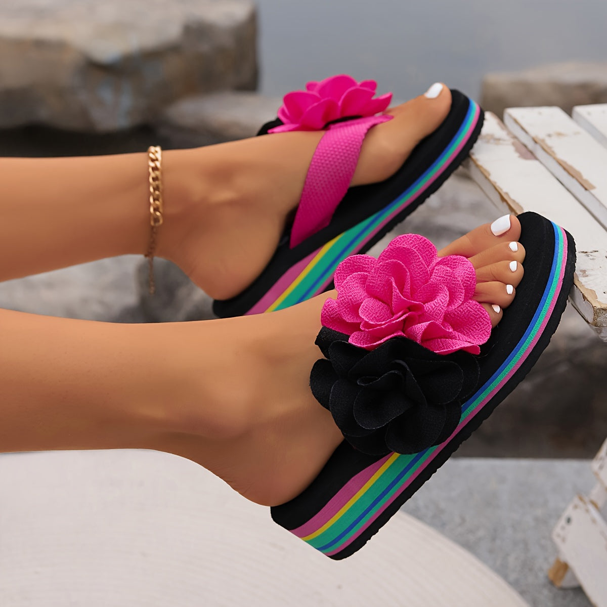 Tongs tendance à semelles épaisses