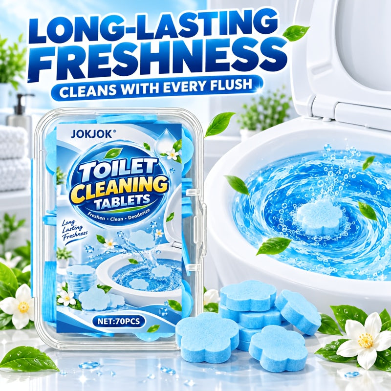 70 pastilles de nettoyage pour toilettes, pastilles dissolubles pour l'entretien de la cuvette des toilettes, fraîcheur de salle de bain, entretien quotidien des toilettes