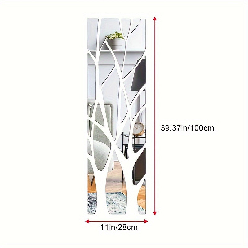 1set Acrylic Branches Wall Stickers Living Room Dining Room Entrance TV Background Wall Office Decoration Mirror Wall Stickers, Movable Wall Art Decor, Bedroom Living Room Wall Murals, Home Decor - Topdecheztop.fr